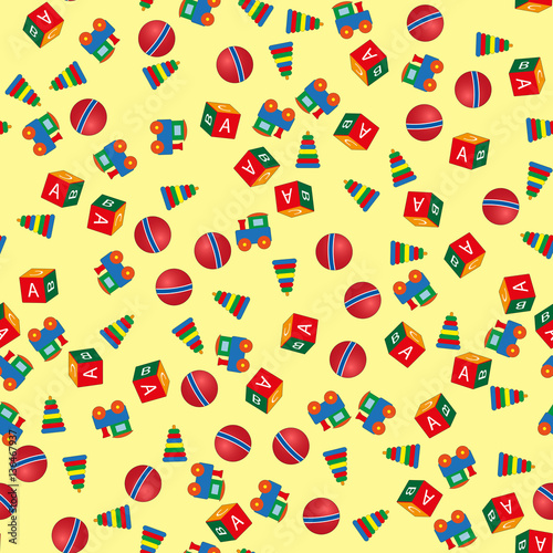 Wallpaper Mural The pattern of children's toys on a light background. Torontodigital.ca