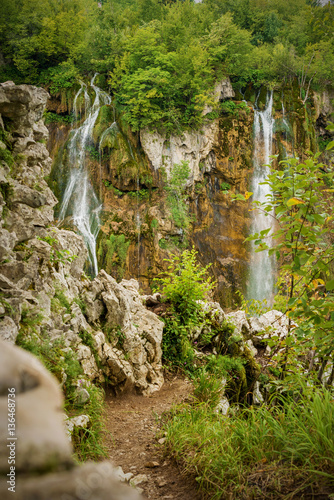Fototapeta Naklejka Na Ścianę i Meble -  Waterfall at Plitvice Lakes