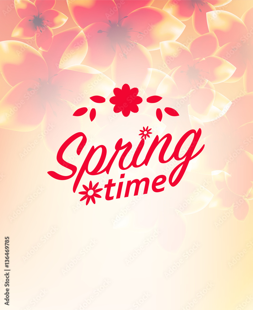 emblem with spring time, vector illustration emblem with spring time, vector illustration