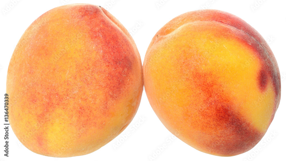 Two peach close up isolated Two peach close up isolated
