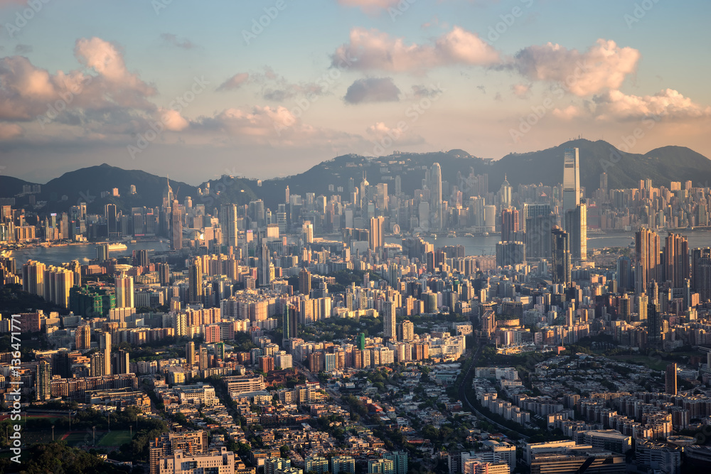 Cityscape from top view of mountain