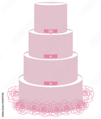 Isolated wedding cake on a white background, Vector illustration