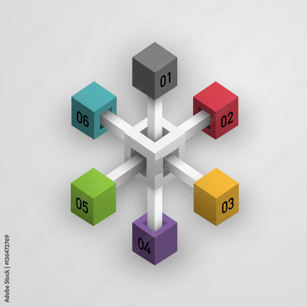 pie chart of cubes, business infographics, vector illustration pie chart of cubes, business infographics, vector illustration
