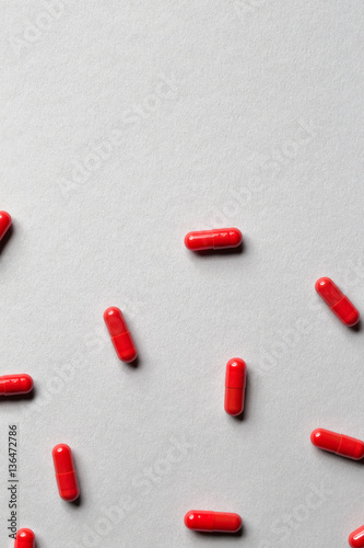 red medicine capsules