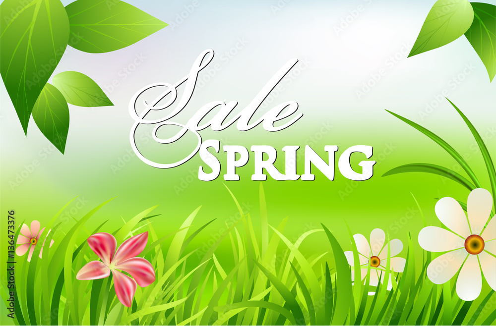 Fototapeta premium spring sales, shopping concept, vector illustration