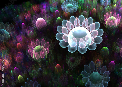 Fractal Spiritual Flowerbed - Fractal Art - 3D image