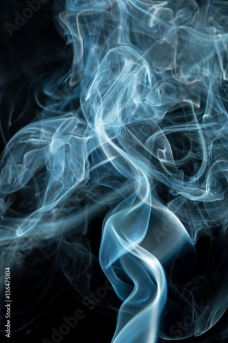 Colored smoke isolated on a black background