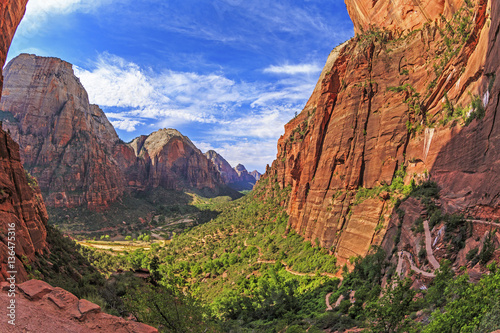 View from Angels Landing Trail in Zion National Park, Utah © Pukka inc