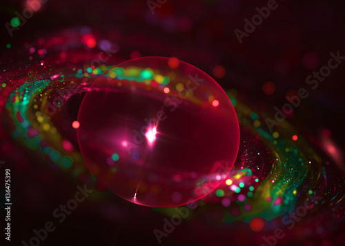 Fractal Absract Glowing Sphere Background - Fractal Art 