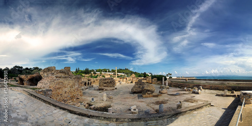 Bild auf Leinwand panorama Anthony baths Archeological Park of Carthage Tunisia