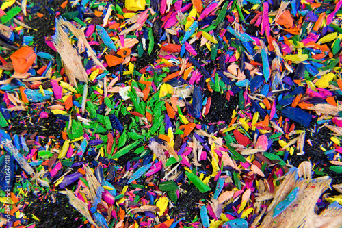 Colored pencils and shavings