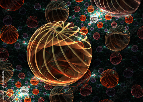 Obraz na płótnie Fractal  Transparent Spiral  Sphere Background   - Fractal Art