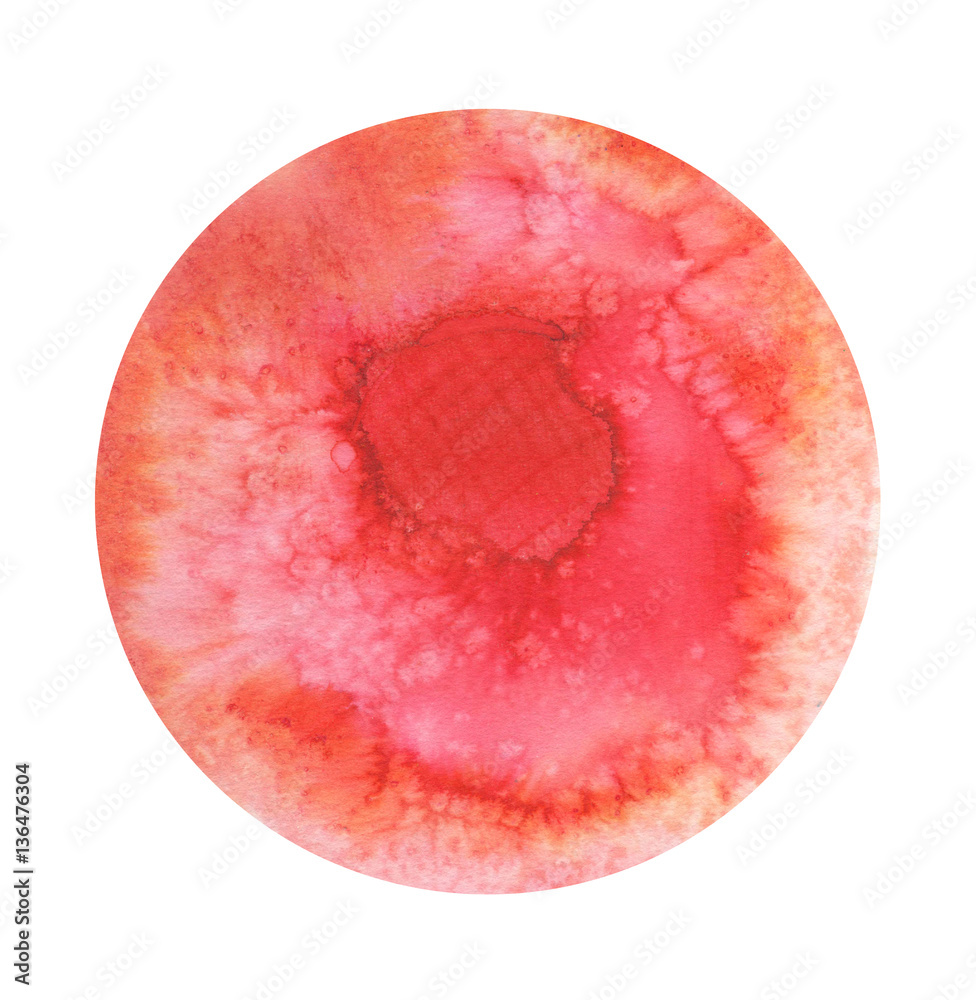 Fototapeta premium Watercolor abstract painting in circle.