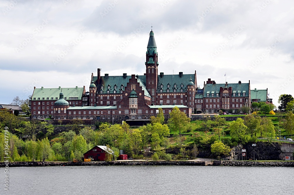 Fototapeta premium Church and city of Stockholm, Sweden, Europe