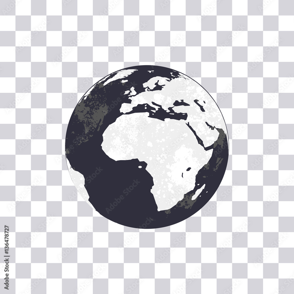 Earth isolated on transparent background. Globe. World map. Modern World  map Vector Illustration Stock Vector | Adobe Stock