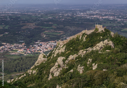 A view of The Castle of the Moors  in Sintra,Portugal. photo