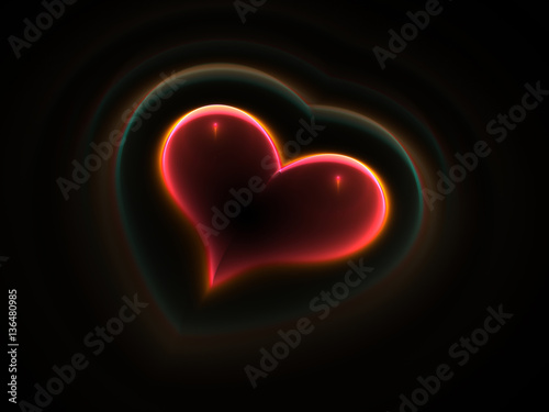 Fractal Heart  Backgroung - Fractal Art - 3D image
