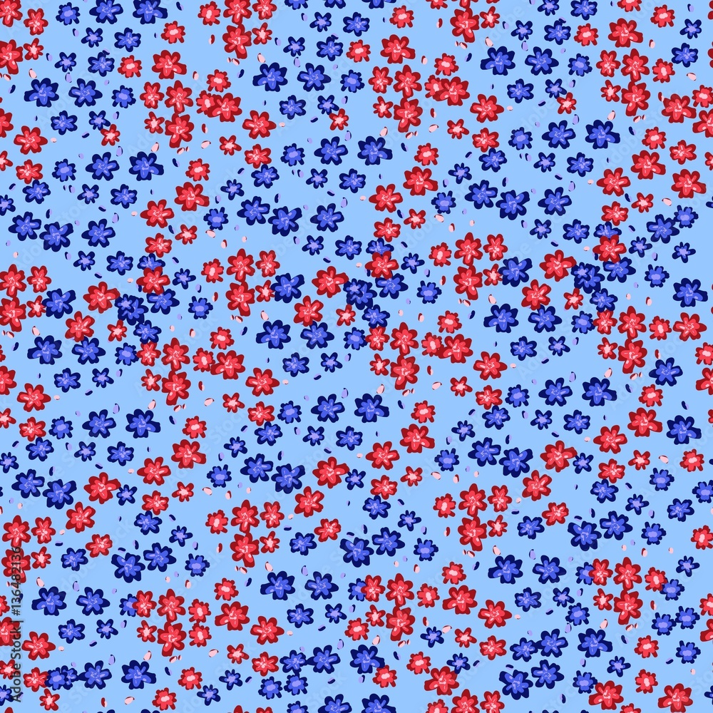 Abstract seamless pattern of cute hand painted flowers Abstract seamless pattern of cute hand painted flowers