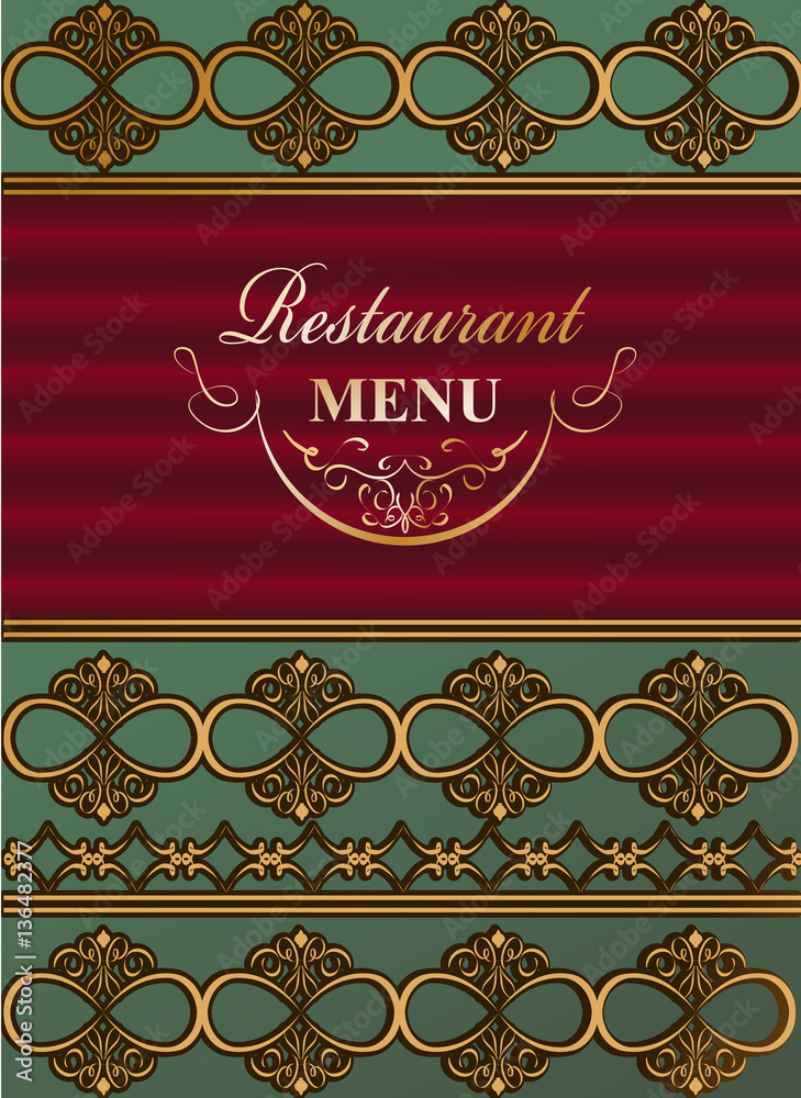Restaurant menu on old vintage background, vector illustration