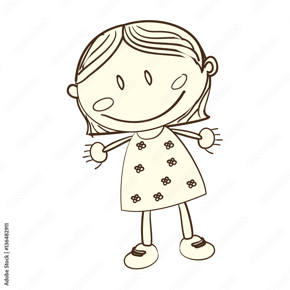 cute girl drawing icon vector illustration design cute girl drawing icon vector illustration design