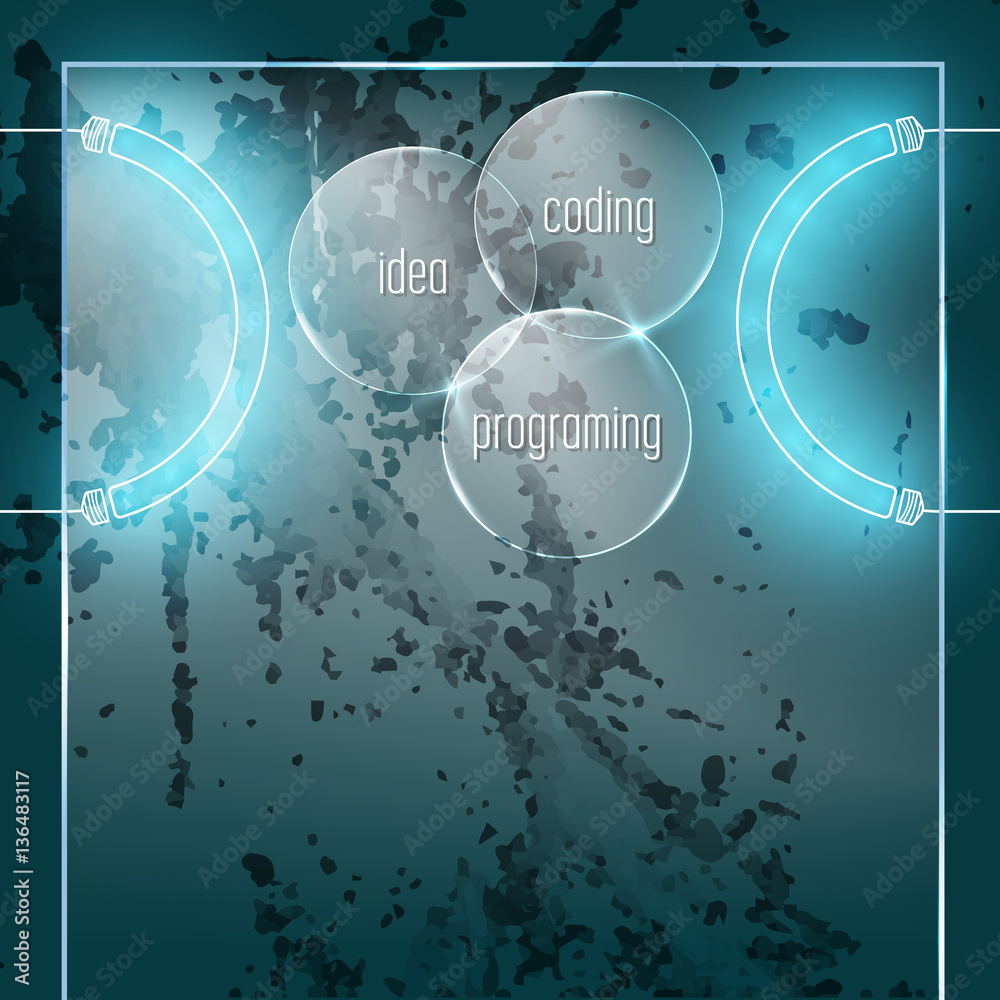 Obraz premium Abstract background with the words idea; programing; coding