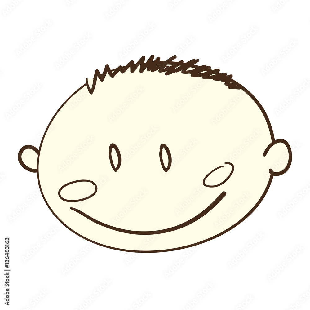 cute boy drawing icon vector illustration design