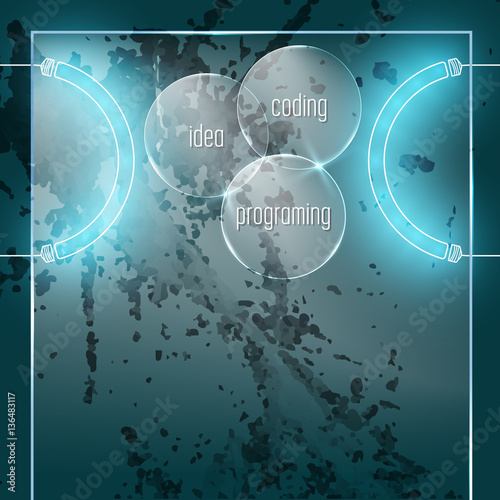 Abstract background with the words idea; programing; coding