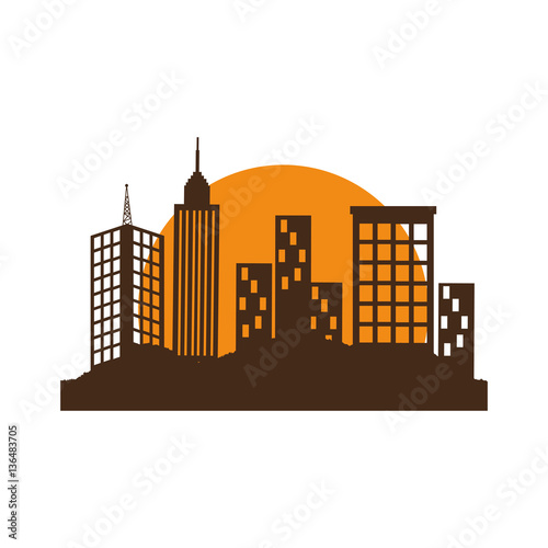 cityscape buildings isolated icon vector illustration design