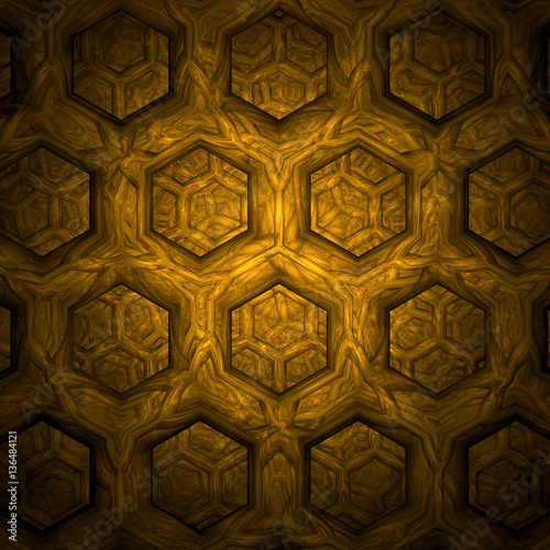 Fractal HiTech Honeycomb Background - Fractal Art