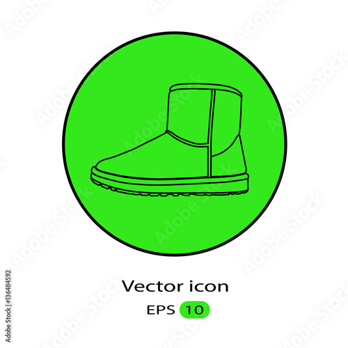 sign of fashion winter ugg boot,vector, illustration