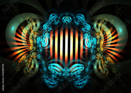  Abstract Fractal Striped  Background - Fractal Art photo