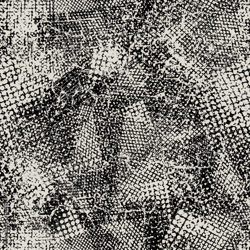 Abstract seamless chaotic pattern with urban geometric elements.