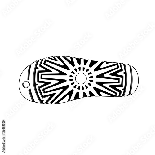 one footprints of classic ugg boot, vector, illustration