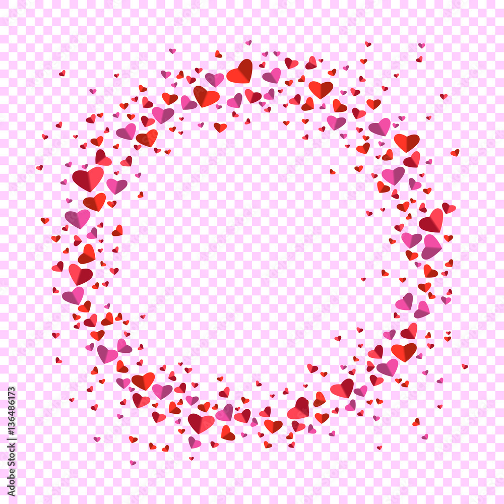 circle with heart on transparent background