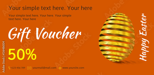 Holiday gift voucher. Easter coupon sales.