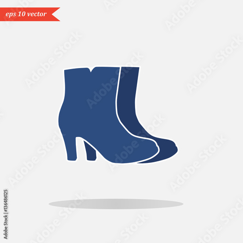pair of fashionable female ankle boots with heels, vector, illustration