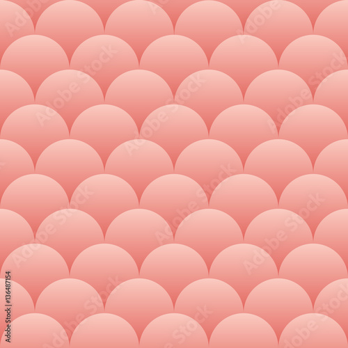 Pink gradient scallops seamless vector pattern