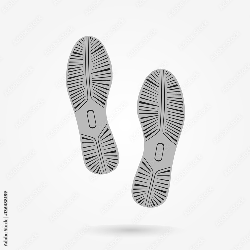 pair footprints of classic sneakers, vector, illustration, pair footprints of classic sneakers, vector, illustration,