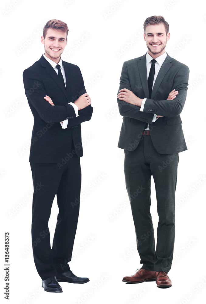 portrait in full growth - two smiling and successful business pa portrait in full growth - two smiling and successful business pa