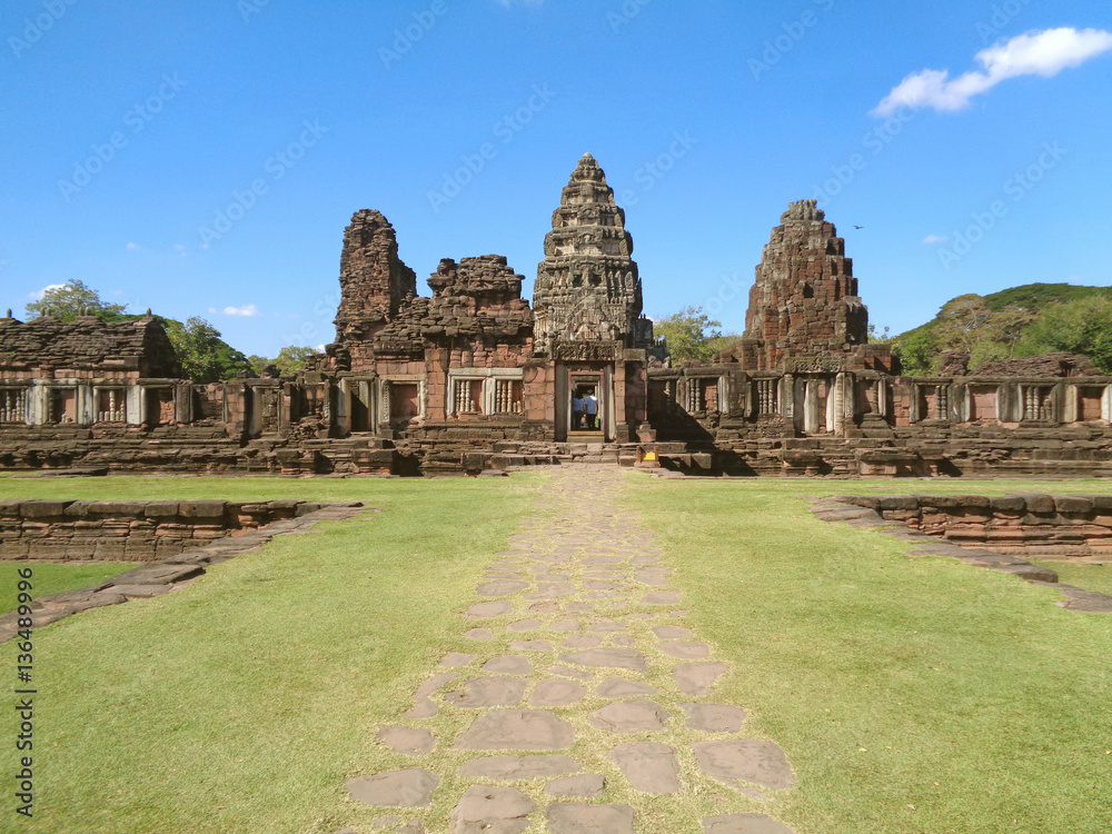 Impressive Prasat Hin Phimai, the ancient Khmer temple complex in Nakhon Ratchasima, Thailand 