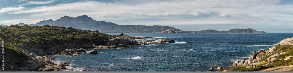 Panoramic view of Calvi bay in Corsica