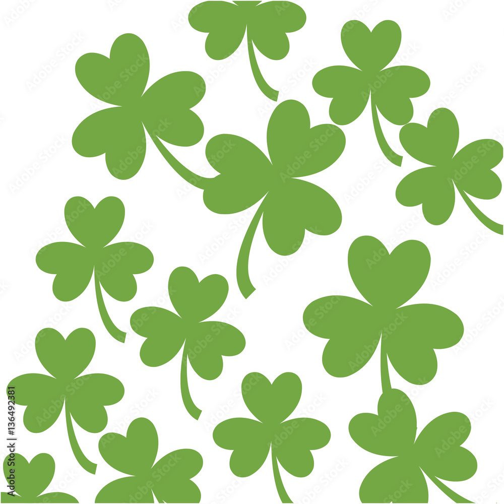 set saint patrick day clover vector illustration eps 10