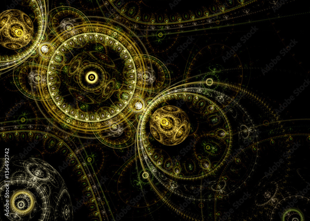 SteamPunk Fractal Background   - Universe Clockwork  Fractal Art