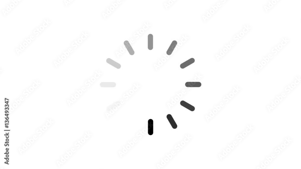animation - loading circle icon on white background with alpha channel. 4K video.