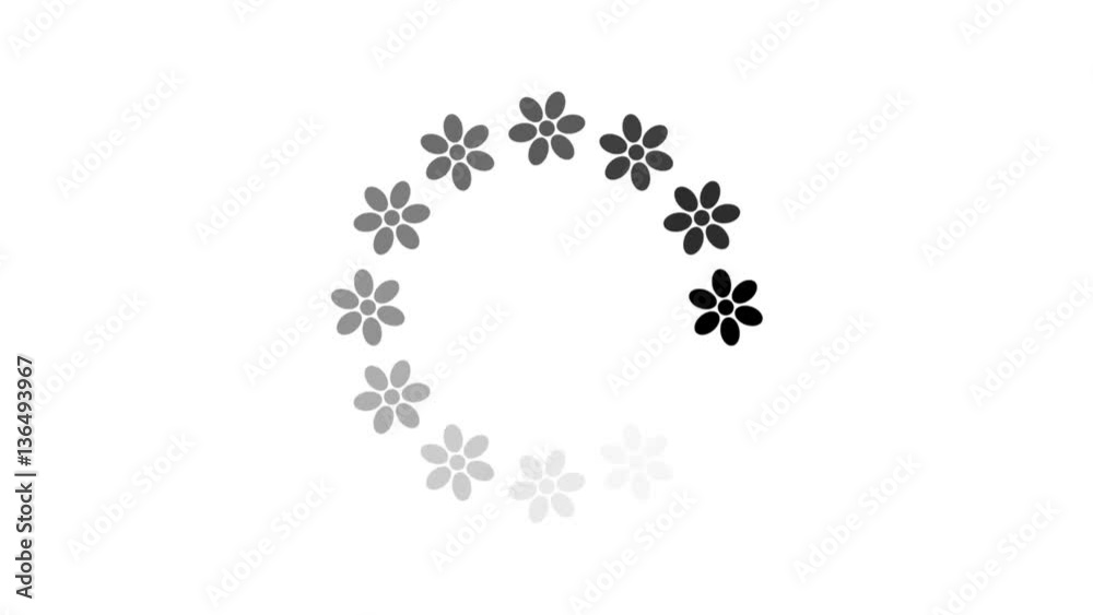 animation - loading circle flower icon on white background with alpha channel. 4K video. animation - loading circle flower icon on white background with alpha channel. 4K video.