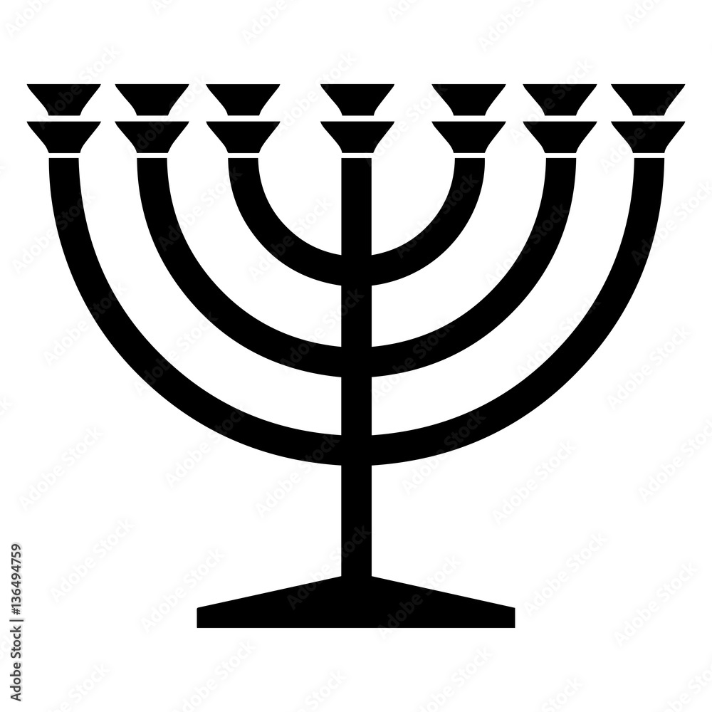 Religious sign. Judaism. Menorah. Vector Format. Stock Vector | Adobe Stock
