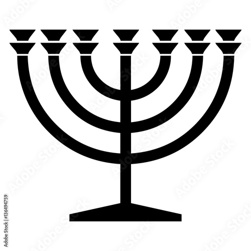 Religious sign. Judaism. Menorah. Vector Format.