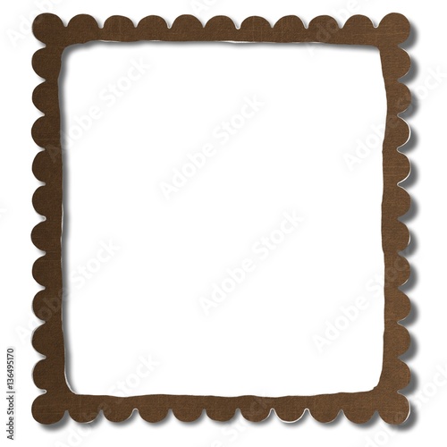 Square   torn paper frame   - 3D illustration photo