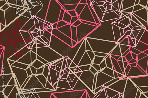 Seamless vector geometric strip pattern background