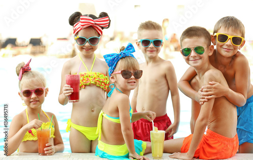 Little kids at swimming poo...